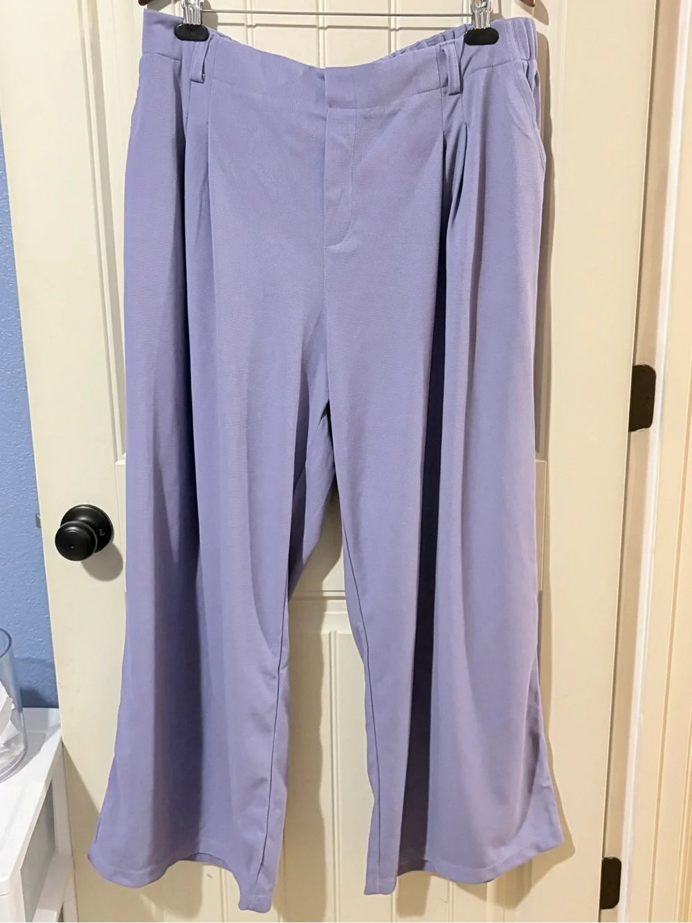 Halara Mellow Purple Flex™ High Waisted Pocket Wide Leg Waffle Work Pants - Picture 3 of 10